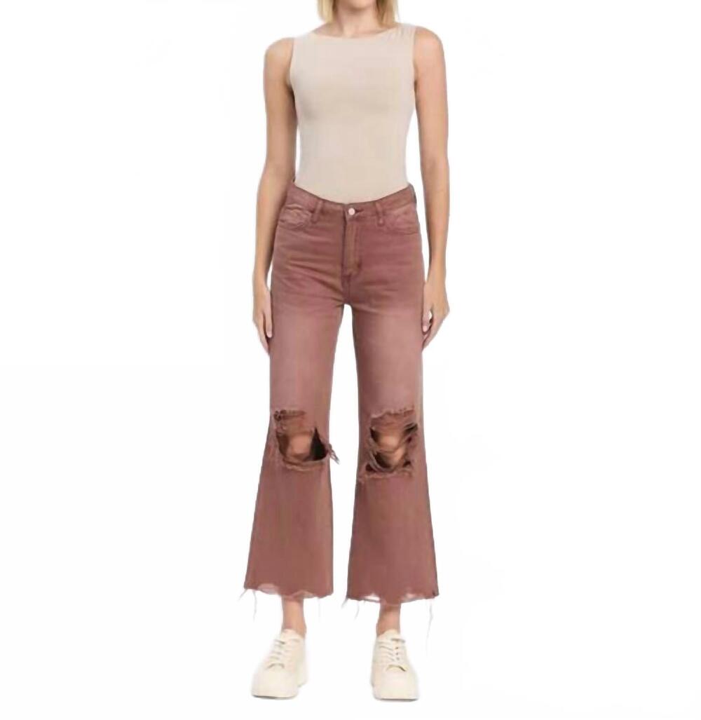 NEW VERVET BY FLYING MONKEY super high rise 90s vintage crop flare jeans in azte